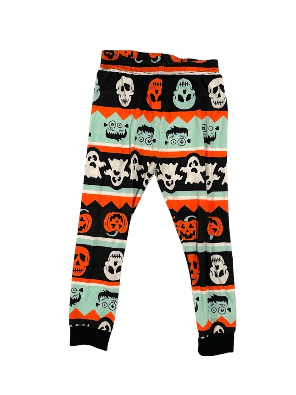 Kids Halloween Stretch Pajama Leggings - Black, Orange & Mint